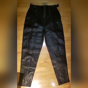 Made in France Zilli black python snakeskin reptile high-waisted pants trouser